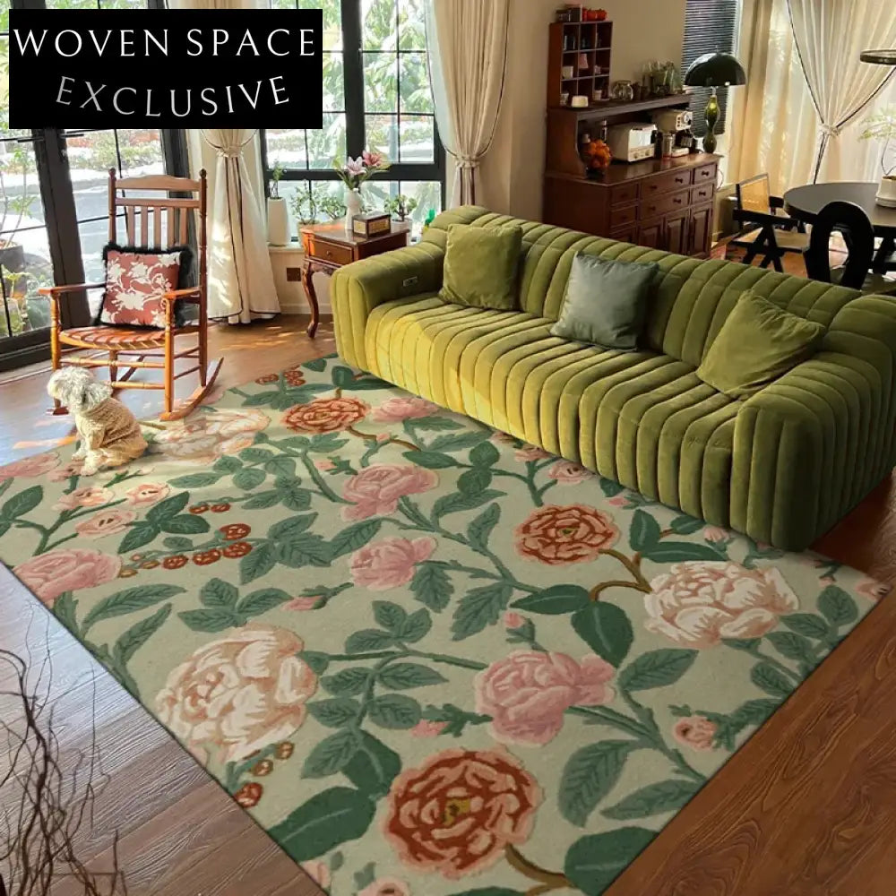 Custom Modern Minimalist Green Striped Wool Area Rug for Bedroom
