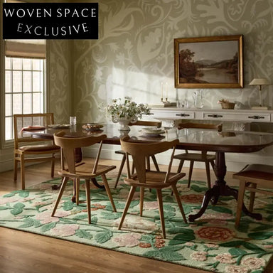 Custom Modern Minimalist Green Striped Wool Area Rug for Bedroom