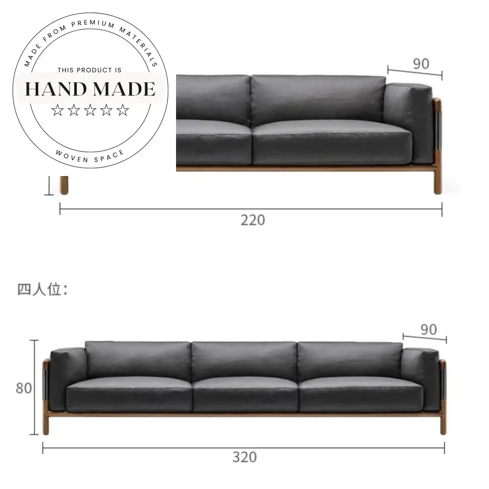Custom Nordic Genuine Leather Extendable Modern Villa Living Room Sofa