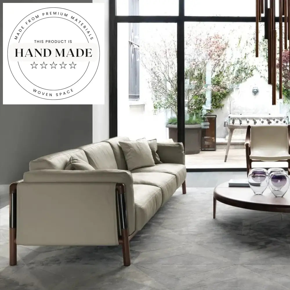 Custom Nordic Genuine Leather Extendable Modern Villa Living Room Sofa