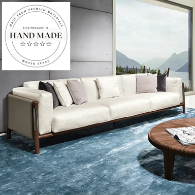 Custom Nordic Genuine Leather Extendable Modern Villa Living Room Sofa