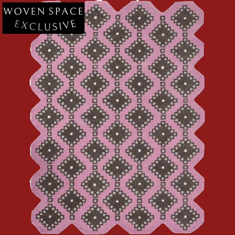 Custom Purple Irregular Puzzle Area Rug, 0.51-inch Thick Modern Designer Carpet