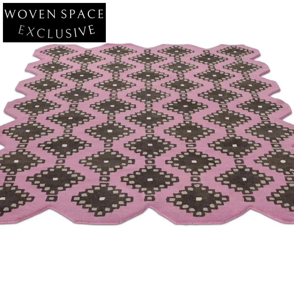 Custom Purple Irregular Puzzle Area Rug, 0.51-inch Thick Modern Designer Carpet