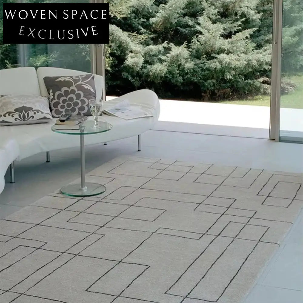 Customizable Geometric Striped Polyester Handmade Modern Area Rug