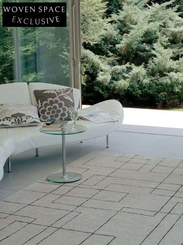 Customizable Geometric Striped Polyester Handmade Modern Area Rug