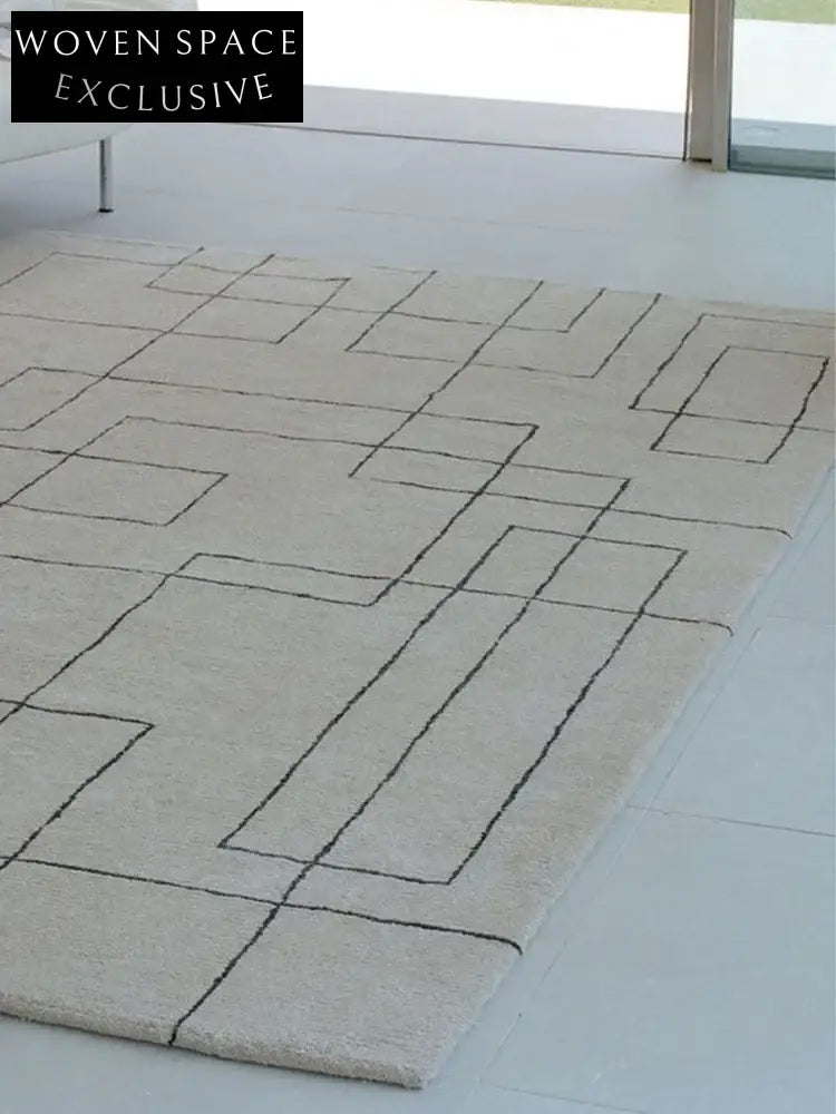 Customizable Geometric Striped Polyester Handmade Modern Area Rug