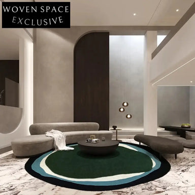 Customizable Modern French Style Wool Blend Geometric Pattern Living Room Area Rug