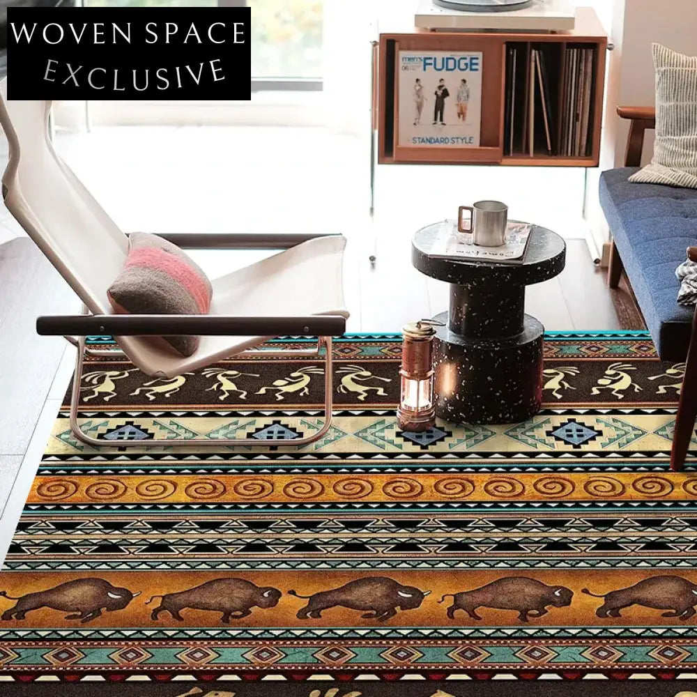 Customizable Persian Moroccan Geometric Pattern Washable Area Rug for Home