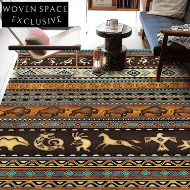 Customizable Persian Moroccan Geometric Pattern Washable Area Rug for Home