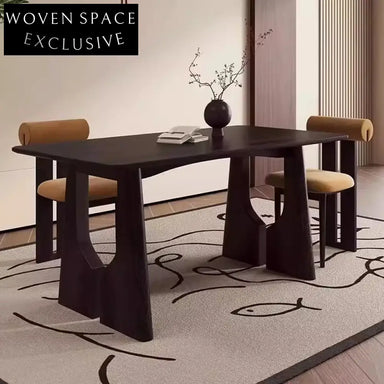 Customizable Solid Wood Contemporary Dining Room Table for Modern Homes