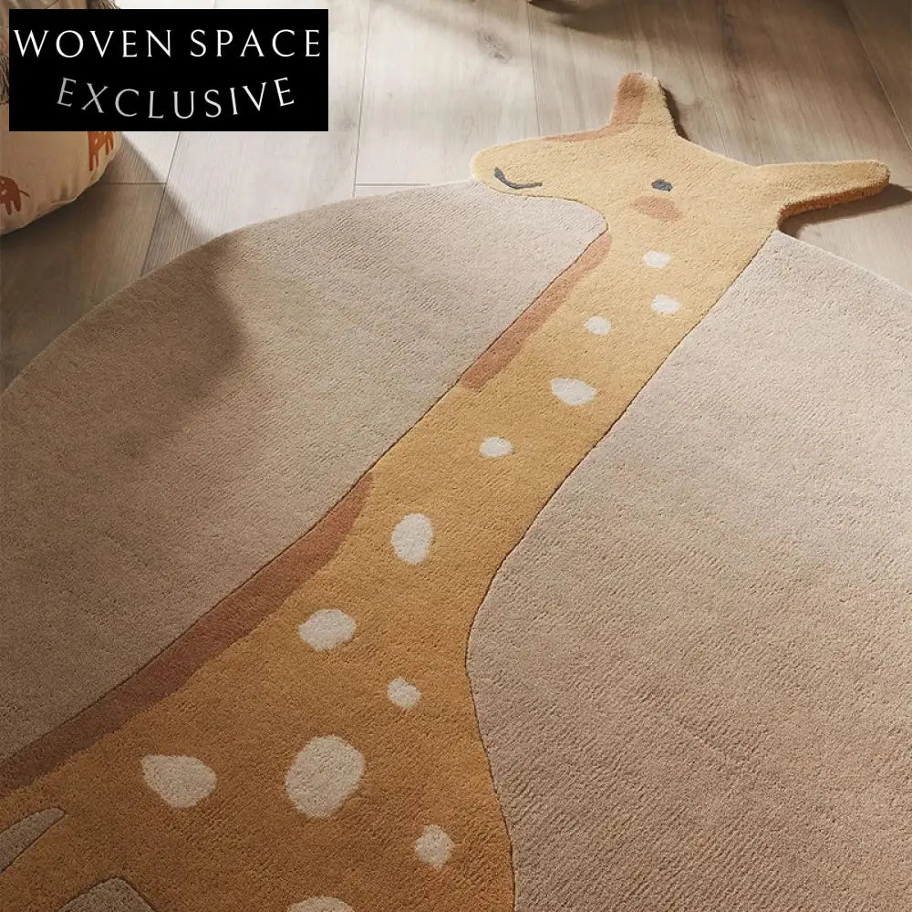 Cute Alien Cartoon Polyester Area Rug for Teenagers, Hand-Made Soundproof Carpet