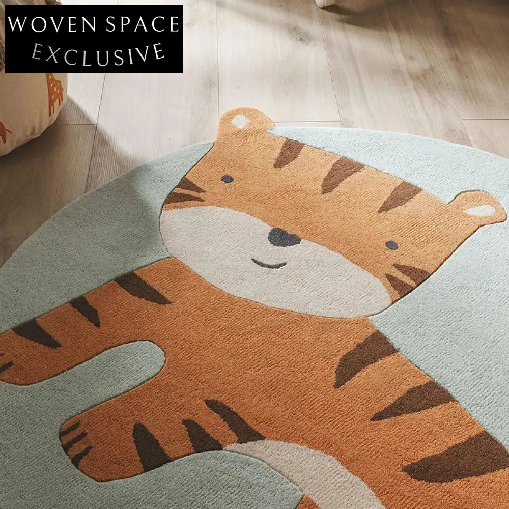 Cute Alien Cartoon Polyester Area Rug for Teenagers, Hand-Made Soundproof Carpet