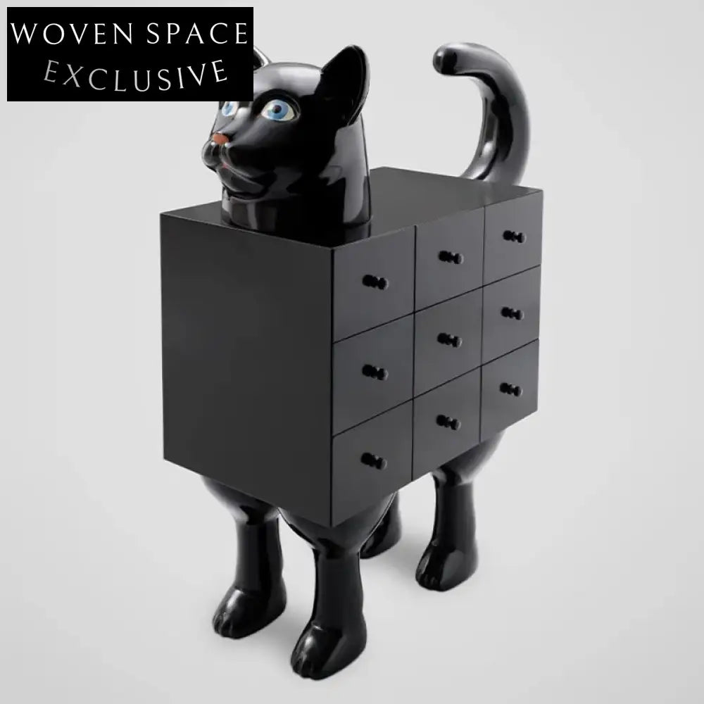 Cute Cat Shaped Wood Kids Storage Cabinet for Nursery Playroom Living Room