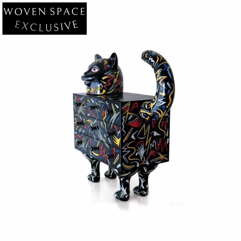 Cute Cat Shaped Wood Kids Storage Cabinet for Nursery Playroom Living Room