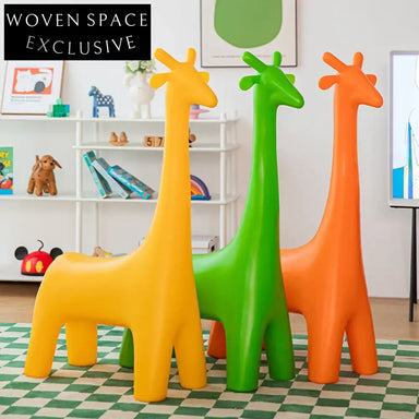 Cute Giraffe Kids Animal Chair: Unique Plastic Fabric Living Room Seating