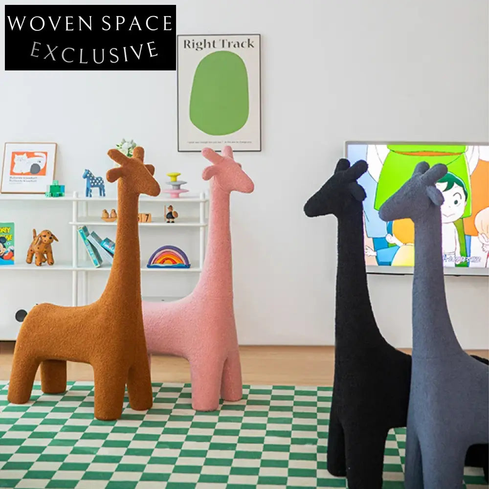 Cute Giraffe Kids Animal Chair: Unique Plastic Fabric Living Room Seating