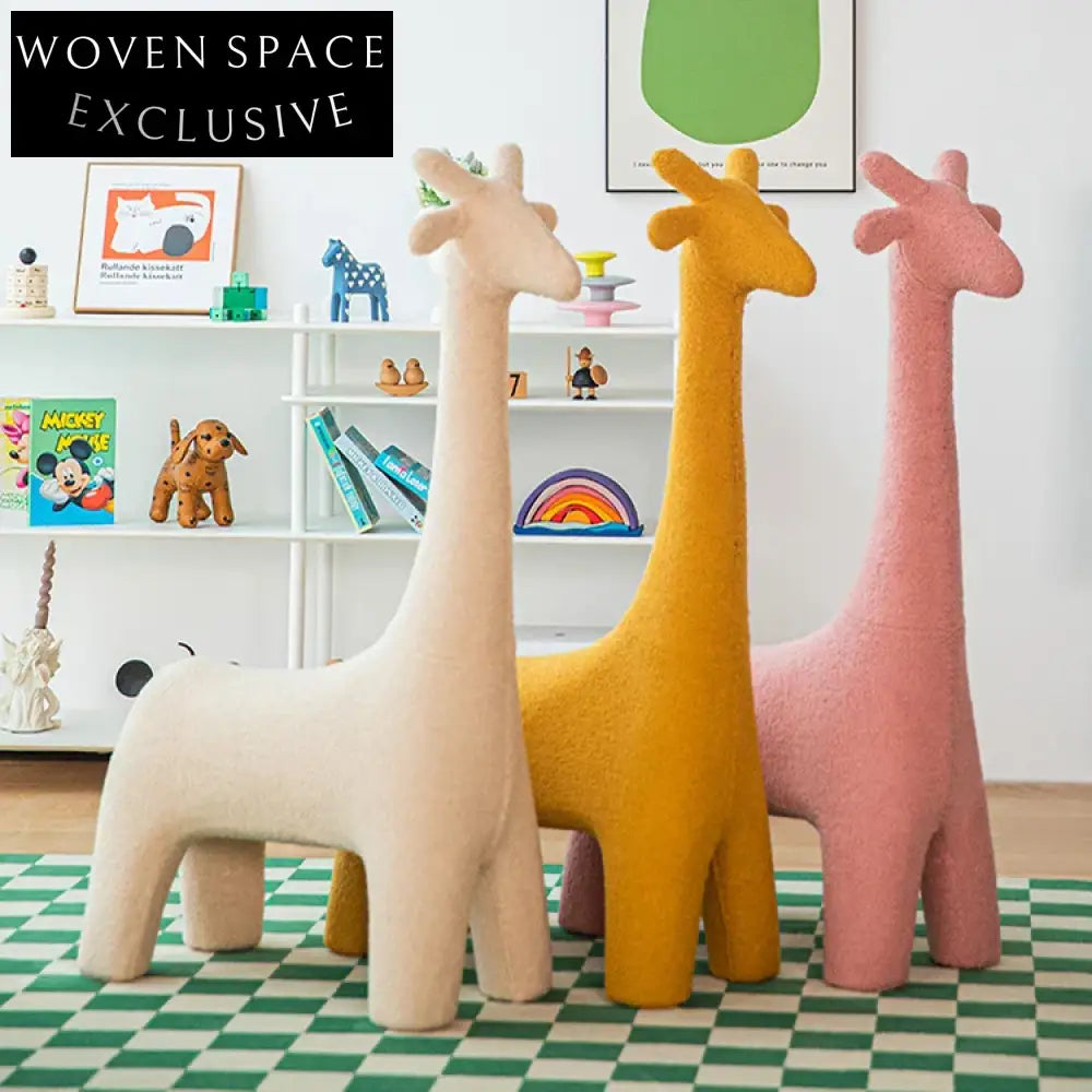Cute Giraffe Kids Animal Chair: Unique Plastic Fabric Living Room Seating