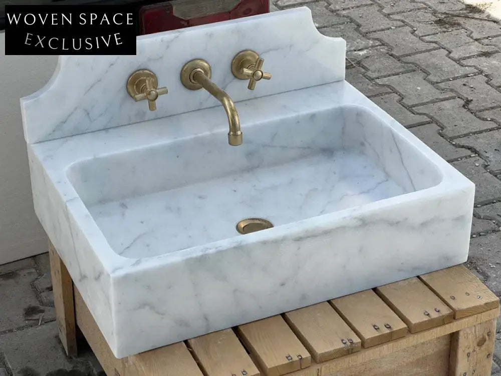 Danette Carrara Marble Sink Backsplash