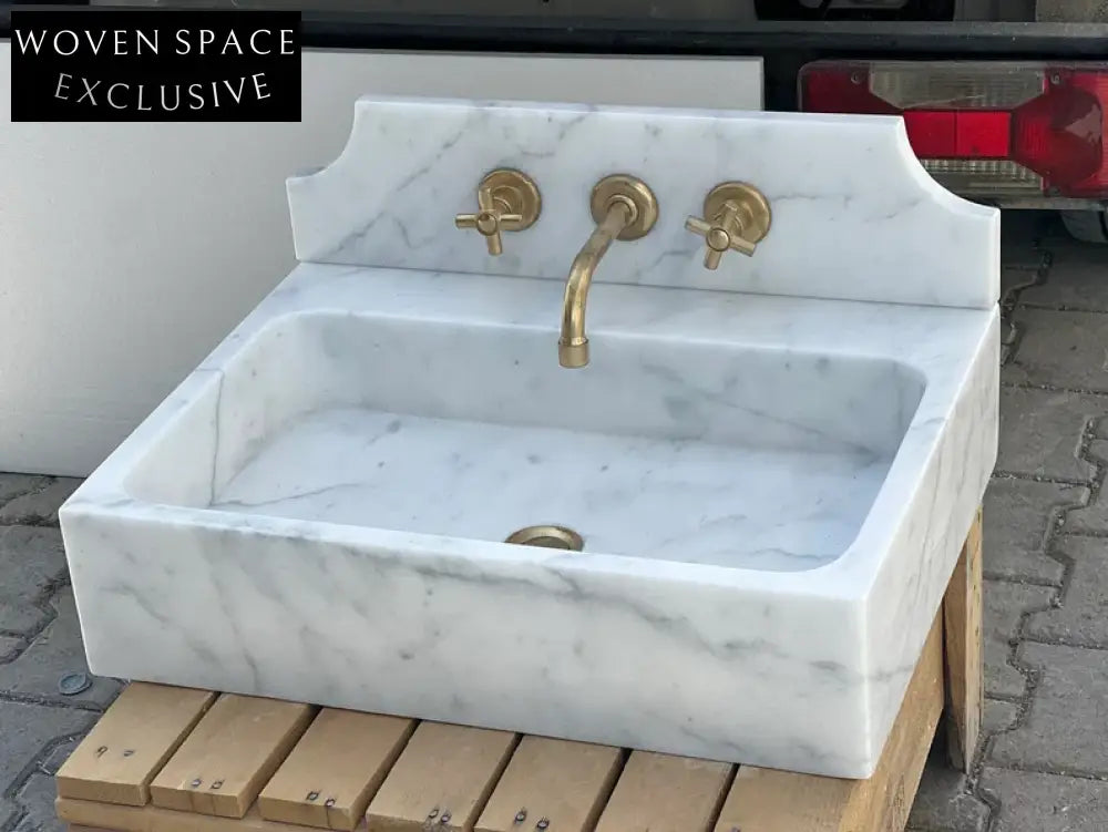 Danette Carrara Marble Sink Backsplash