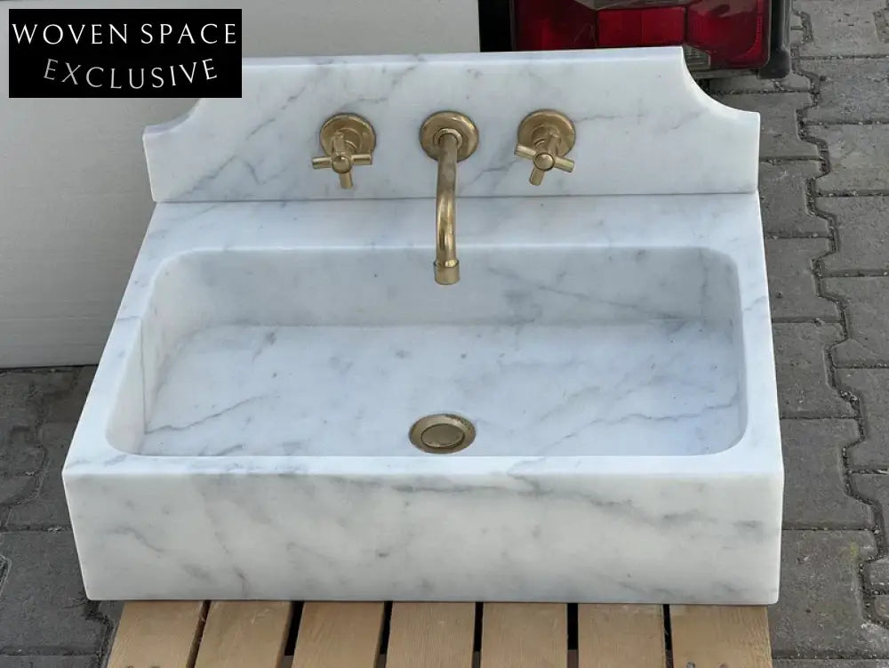 Danette Carrara Marble Sink Backsplash