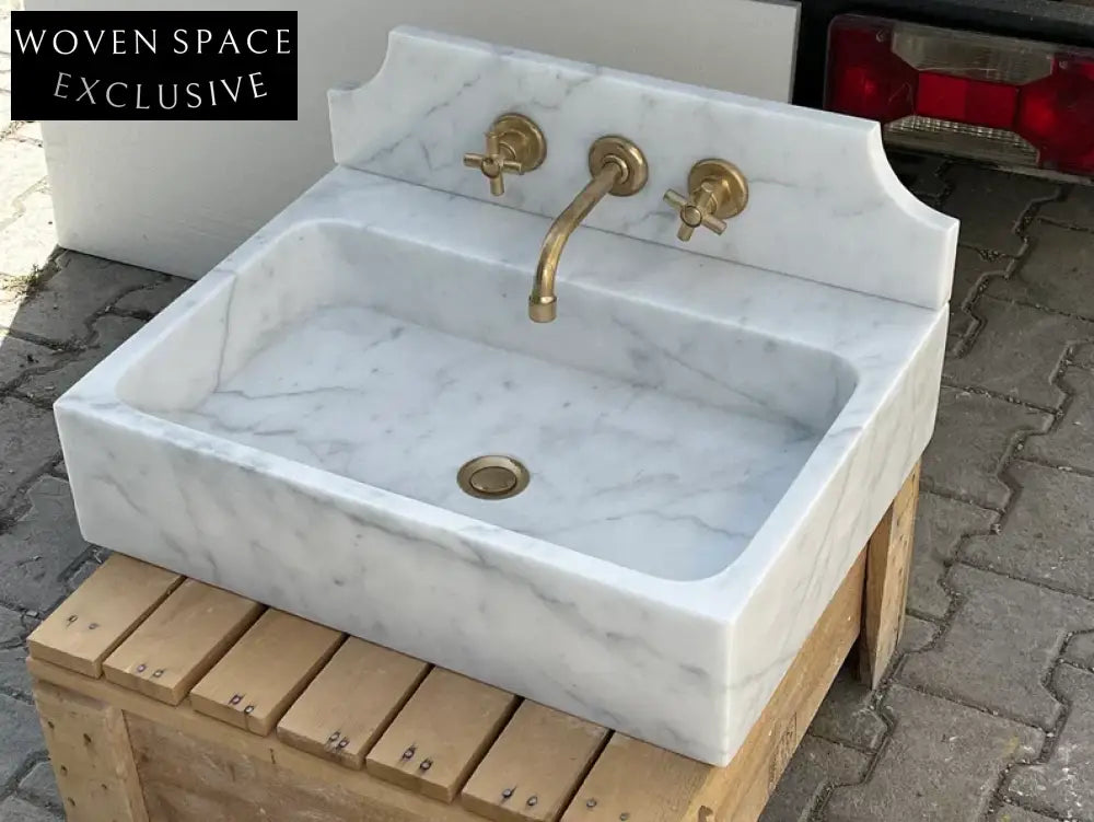 Danette Carrara Marble Sink Backsplash
