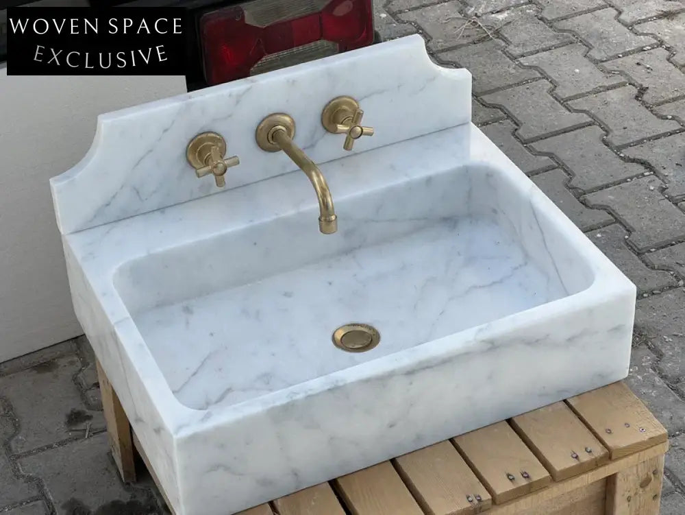 Danette Carrara Marble Sink Backsplash