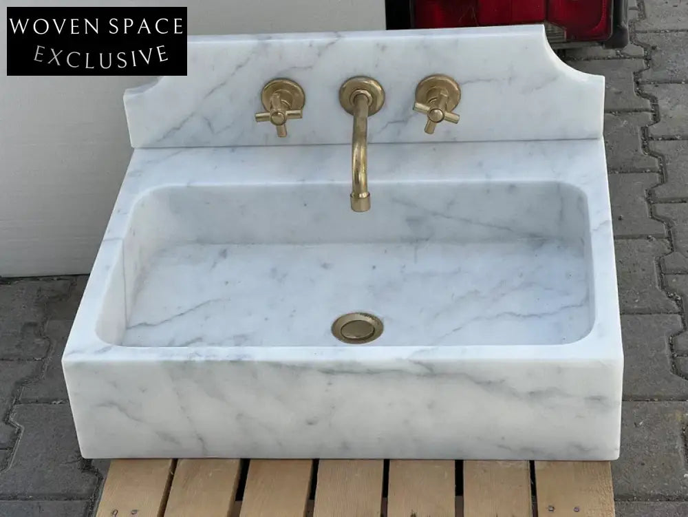 Danette Carrara Marble Sink Backsplash