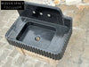 Danial Nero Ribbed Marble Sink - Wall Mounted