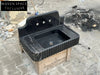 Danial Nero Ribbed Marble Sink - Wall Mounted