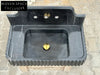 Danial Nero Ribbed Marble Sink - Wall Mounted