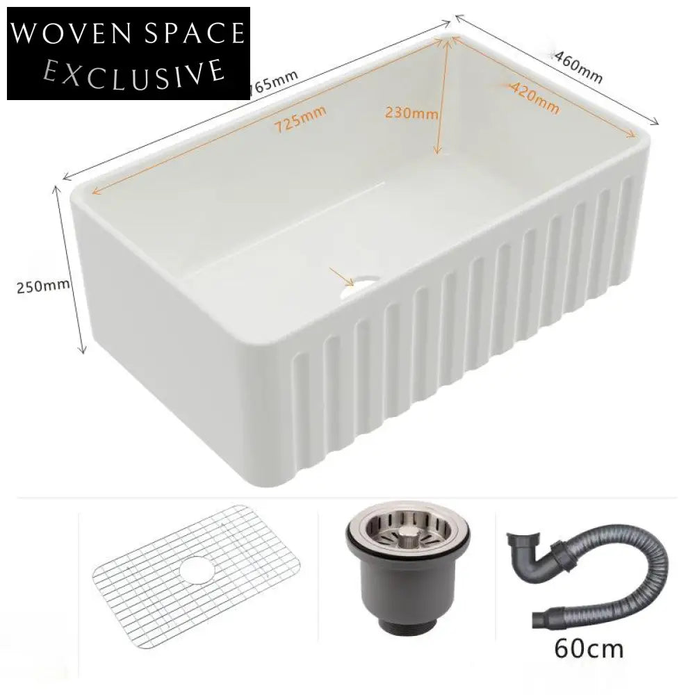 Dannie Single Bowl Large Ceramic Kitchen Sink