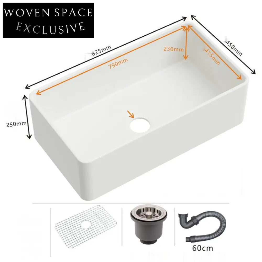 Dannie Single Bowl Large Ceramic Kitchen Sink