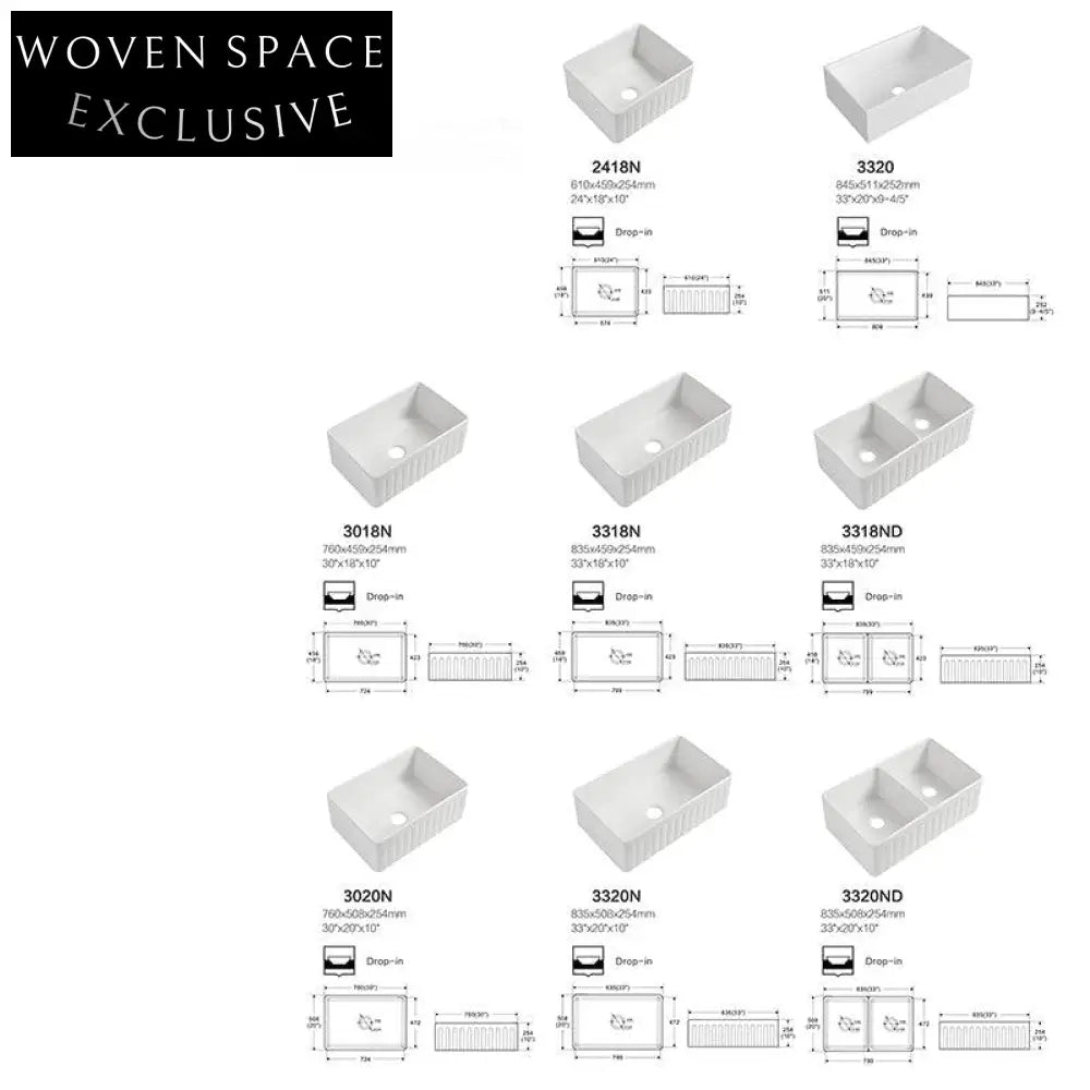 Dannie Single Bowl Large Ceramic Kitchen Sink