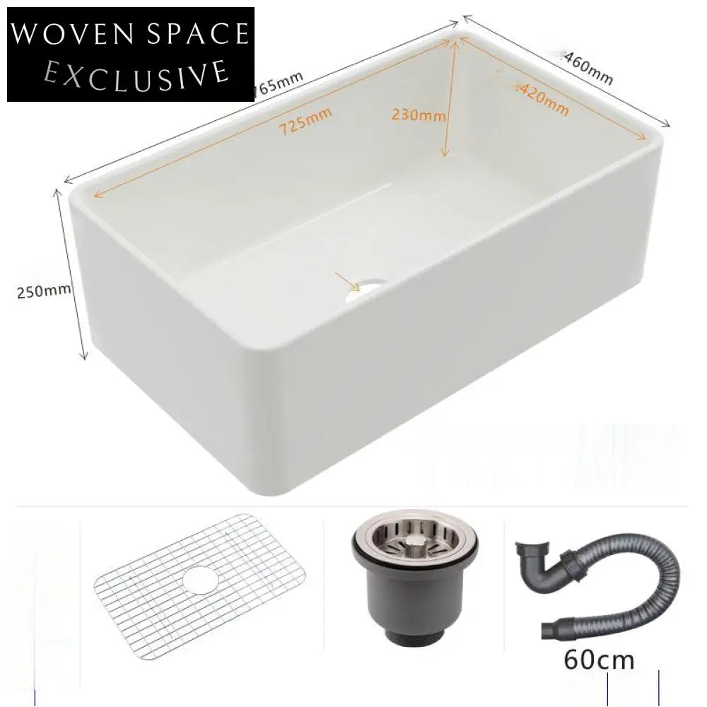 Dannie Single Bowl Large Ceramic Kitchen Sink