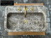 Dark Emperador marble ribbed sink