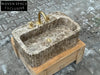 Dark Emperador marble ribbed sink