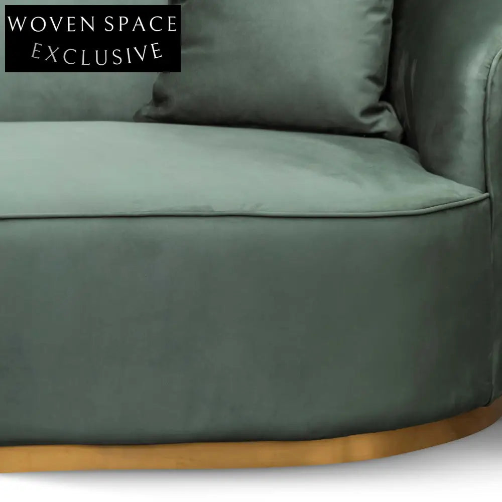 Dark Green Velvet 3 Seater Sofa Sofas