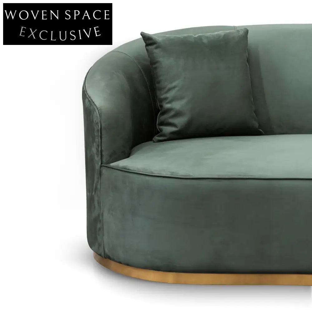 Dark Green Velvet 3 Seater Sofa Sofas
