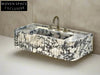 Davide Viola Marble Sink Ribbed Sides Trendy Bathroom Basin