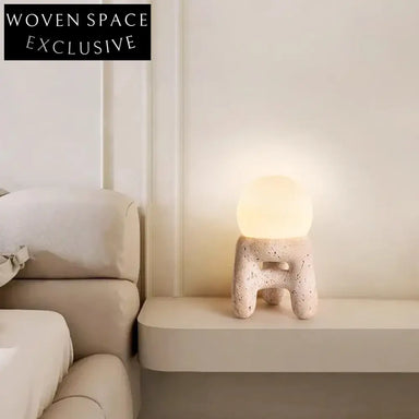 Decorative Stone Night Light Cream Style Bedroom Bedside Accent Lamp