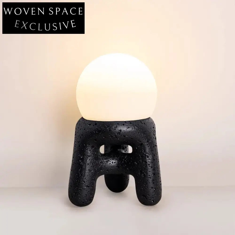 Decorative Stone Night Light Cream Style Bedroom Bedside Accent Lamp