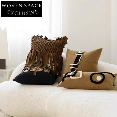 Decorative Woven Tufted Cotton Boho Style Sofa Throw Pillow