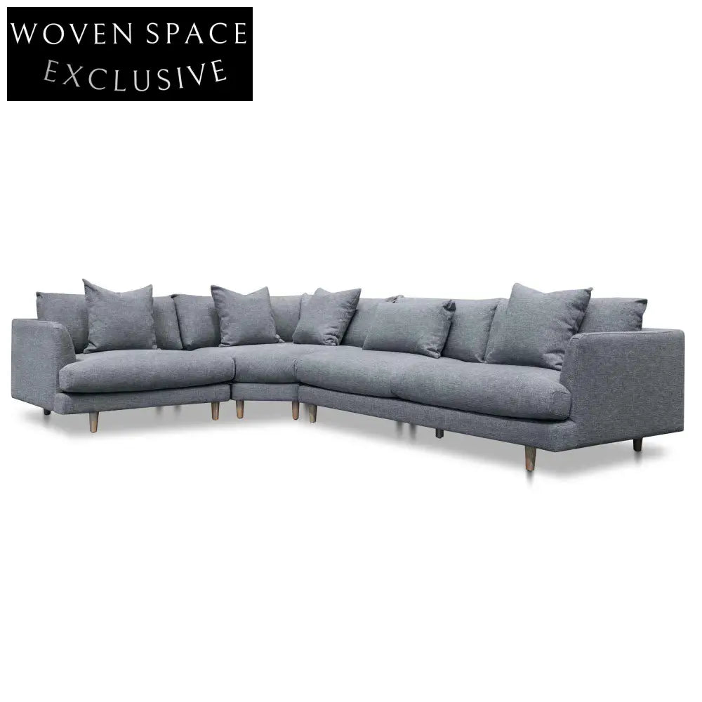 Della Left Return Modular Sofa - Graphite Grey Chaise Sofa
