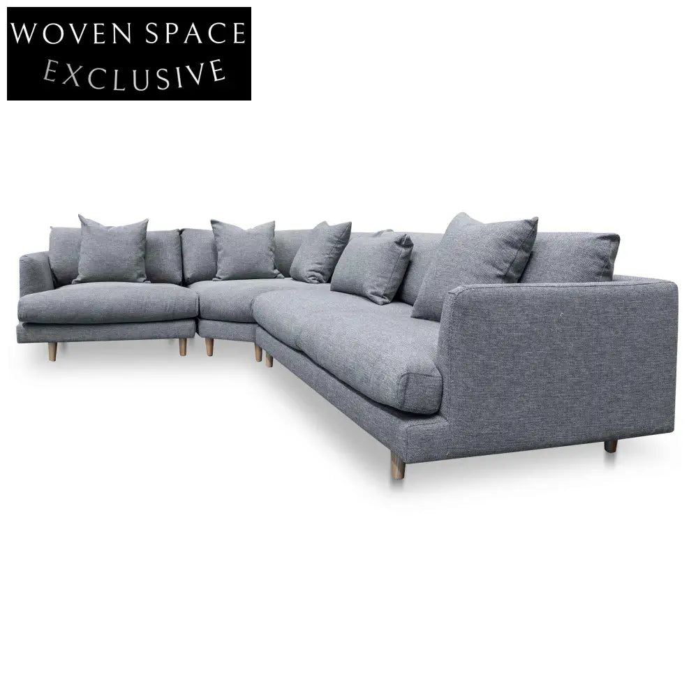 Della Left Return Modular Sofa - Graphite Grey Chaise Sofa