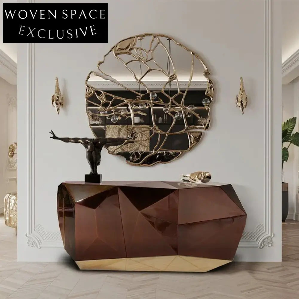 Designer Italian Luxury Solid Wood Console Sideboard Cabinet for Home