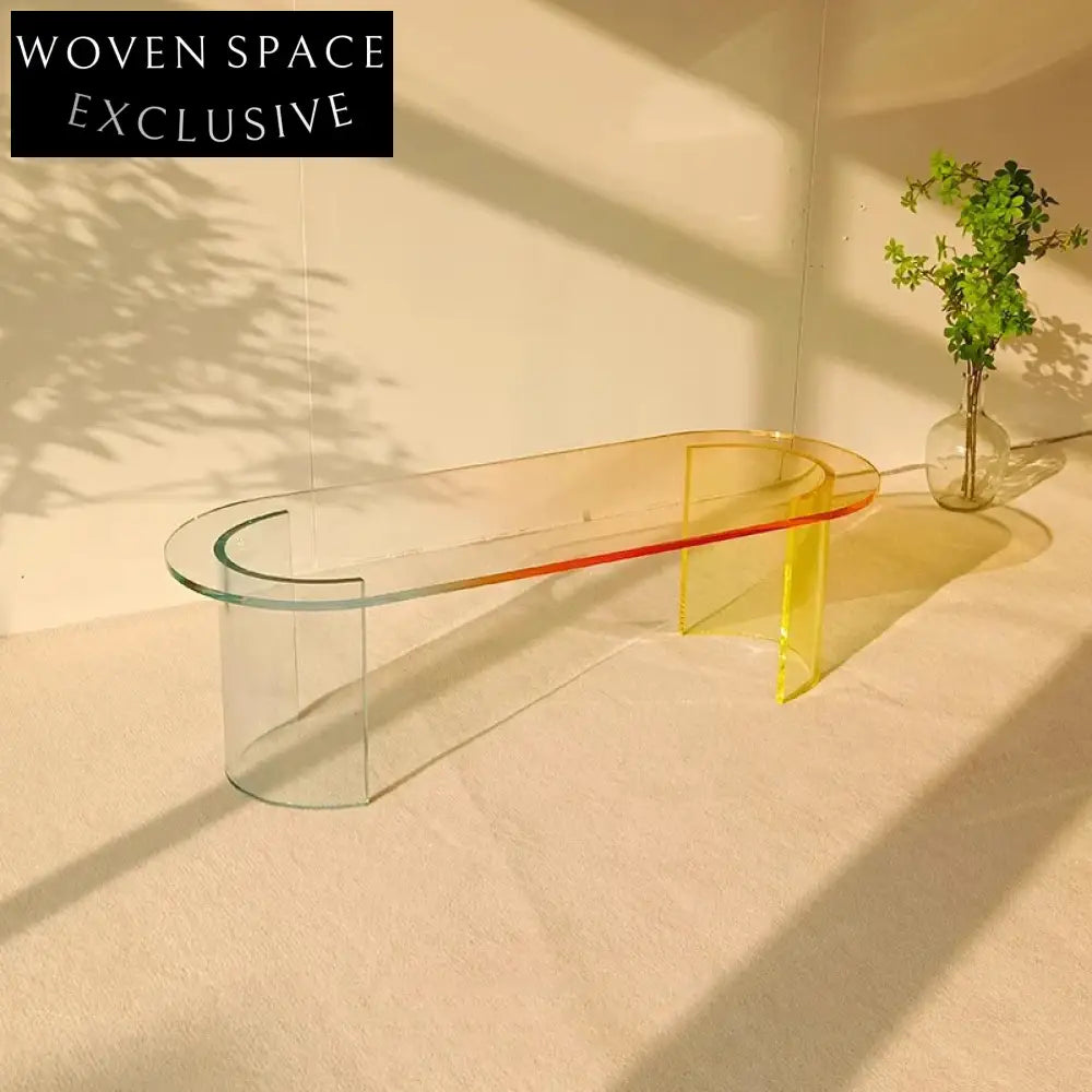 Designer Modern Oval Acrylic Coffee Table for Living Room Sofa Centerpiece