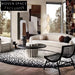 Designer Retro Black White Handmade Polyester Area Rug for Living Room