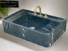 Dino Black marble sink ribbed marble Wash basin