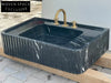 Dino Black marble sink ribbed marble Wash basin