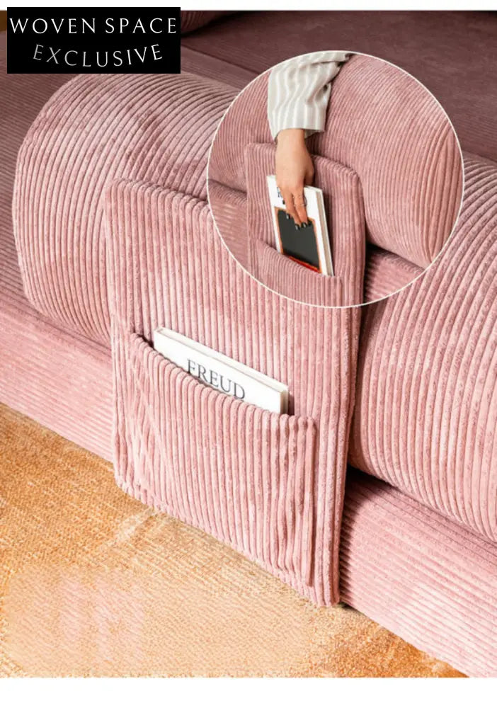 dual-use sofa bed movable fabric module sofa three-person folding high-end sofa pink